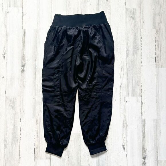 Cinq à Sept Giles Twill Cargo Joggers Size M in Black - Picture 4 of 7